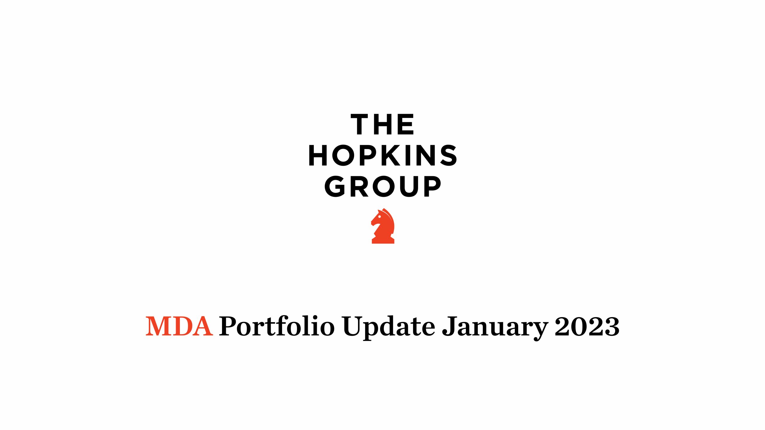 MDA Portfolio Update January 2023 with Mark Wenzel